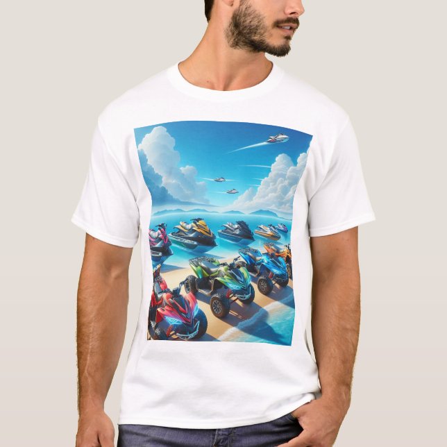 T-Shirt  Jet Skis Waver Runners, and ATVs Beach (Vorderseite)