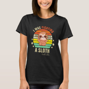 T-shirt J'Étais En Train De Combattre Un Humour Sombre Et