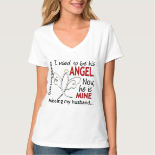 T-shirt J'Étais Son Mari De Cancer Du Poumon Ange