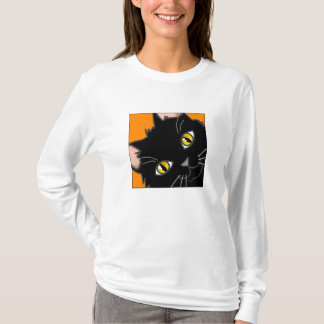 T-shirt Jeter un coup d'oeil noir portable de Kitty
