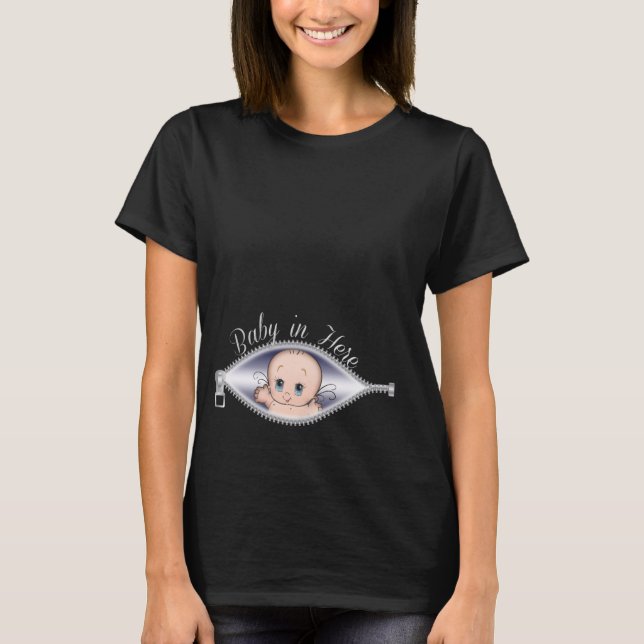 T-shirt Jetez un coup d'oeil à un bébé en boo ici (Devant)