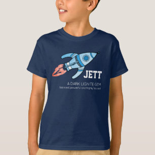 T-shirt Jett name signifiant "gemme" graphique de fusée bl