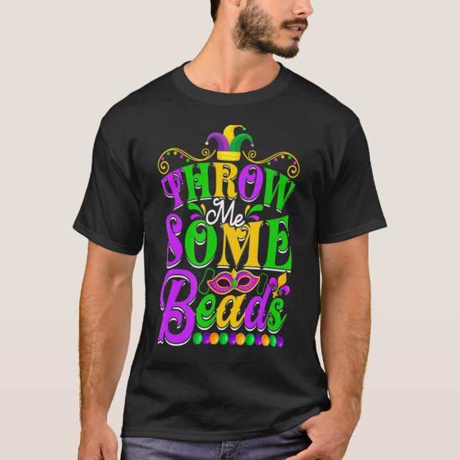 T-shirt Jette-Moi Quelques Perles Hommes Femmes Mardi Gras (Devant)