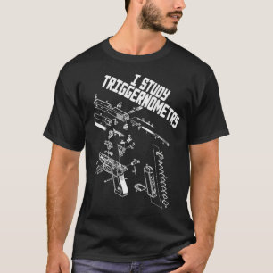 T-shirt J'Étudie Le Triggernometry Sur Le Argent Arrière