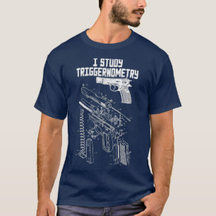 T-shirt J'Étudie Le Triggernometry Sur Le Argent Arrière