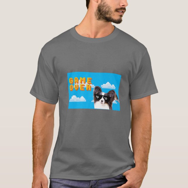 T-shirt Jeu 8 bits sur Papillon (Devant)