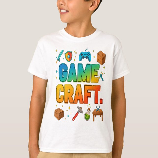 T-Shirt Jeu Artisanat Rétro Gamer (Devant)