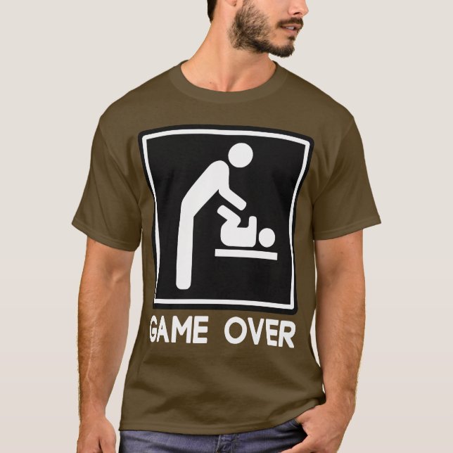 T-shirt Jeu au-dessus de nouveau bébé pour le papa de (Devant)