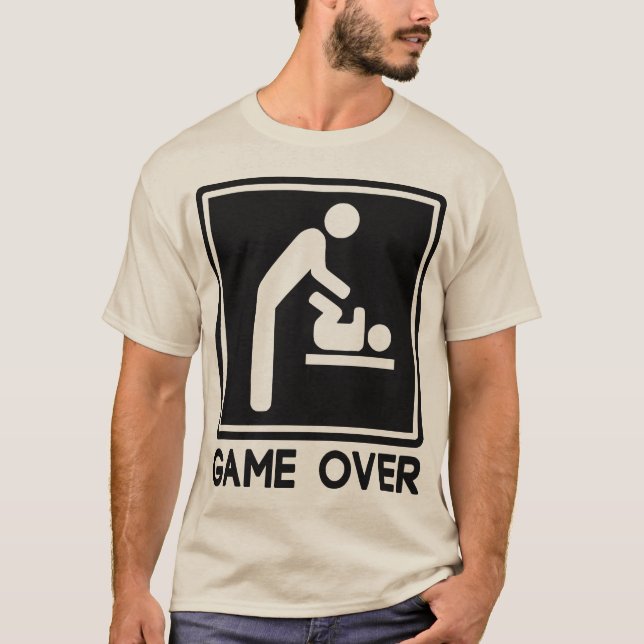 T-shirt Jeu au-dessus de nouveau bébé pour le papa de (Devant)