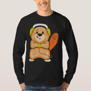 T-shirt Jeu Beaver Gamer Pour Joueur De Jeu Vidéo
