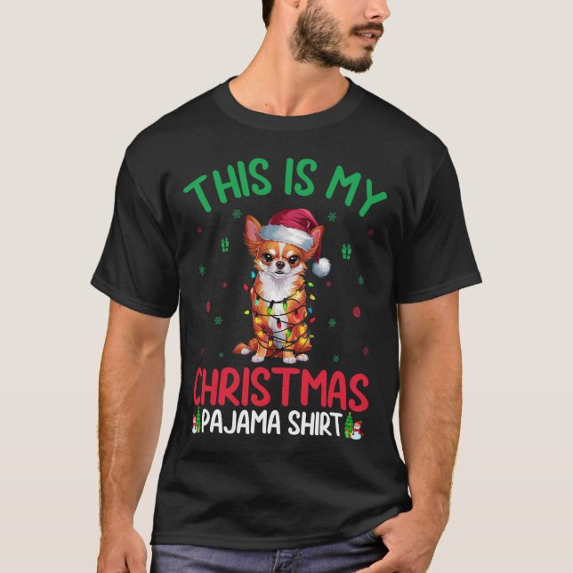 T-shirt Jeu d'arbre de Noël moche Père Noël Chow Chien Cho (Devant)
