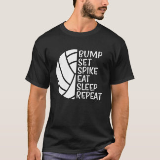 T-shirt Jeu de bosses Spike Manger Sleep Répéter Volleybal