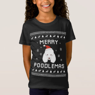 T-Shirt Jeu de caniche Noël Vilain Noël Poumon Chien de ca