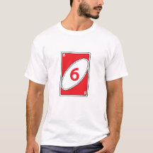 T-shirt jeu de carte amusant | Carte Red Numéro 6