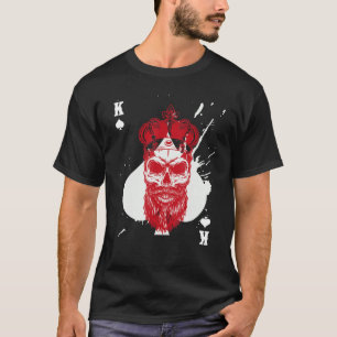 T-shirt Jeu de carte de poker crâne Roi des pique