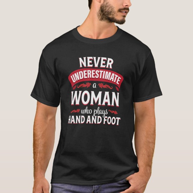 T-shirt Jeu de carte main et pied Joueuse femme (Devant)