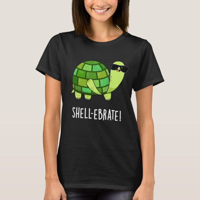 T-shirt Jeu de coquille Funny Tortoise Animal Pun Dark BG (Devant)