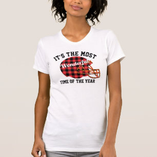 T-shirt Jeu de football de Noël Plaid