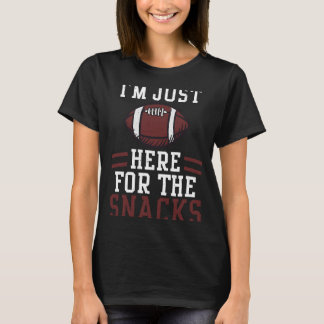T-shirt Jeu de football Je suis juste ici pour les snacks 