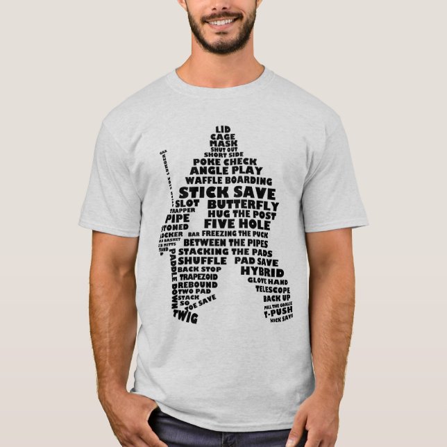 T-shirt Jeu de gardien de hockey sur glace Texte Art T Che (Devant)