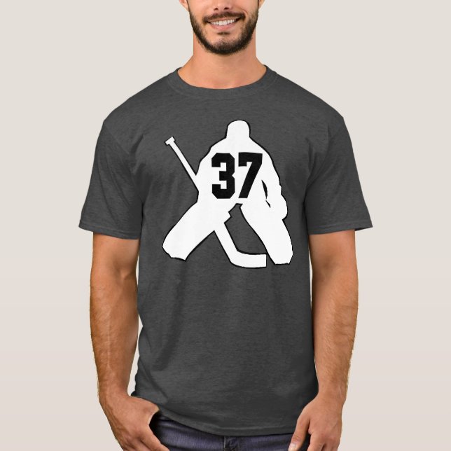 T-shirt Jeu de hockey VOTRE Numéro 37 Hommes Femmes Garçon (Devant)