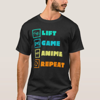 T-shirt Jeu de levage Anime Répéter Drôle Gym Humour Amate