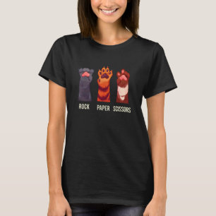 T-shirt Jeu de main Pierre Feuille Ciseaux Patte mignonne