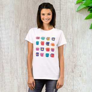 T-shirt Jeu de Mug de café à motifs colorés et amusants