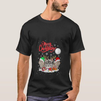 T-shirt Jeu de Noël Chinchilla Lover Xmas Lumières des arb