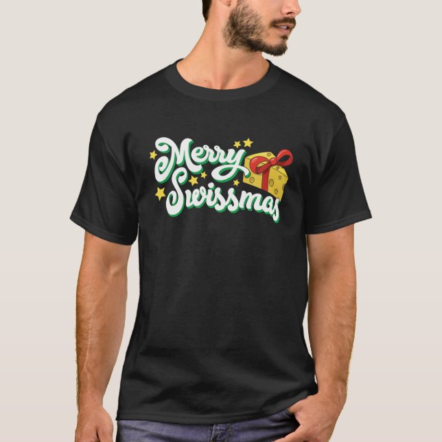 T-shirt Jeu de Noël de l'amant au fromage Joyeux Swissmas (Devant)