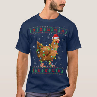 T-shirt Jeu de Noël de l'Amoureux du poulet Père Noël Poul