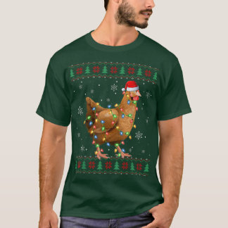 T-shirt Jeu de Noël de l'Amoureux du poulet Père Noël Poul