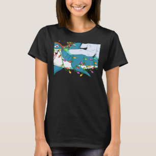 T-shirt Jeu de Noël de requin Père Noël Yeti Ride Noël de