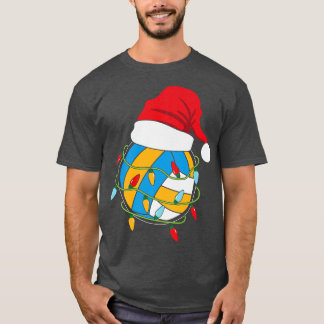 T-shirt Jeu de Noël de volley-ball Lumières Père Noël Cost