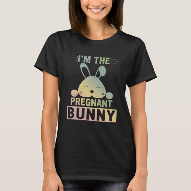 T-shirt Jeu de Pâques de famille Je suis Bunn Enceinte Bun (Devant)