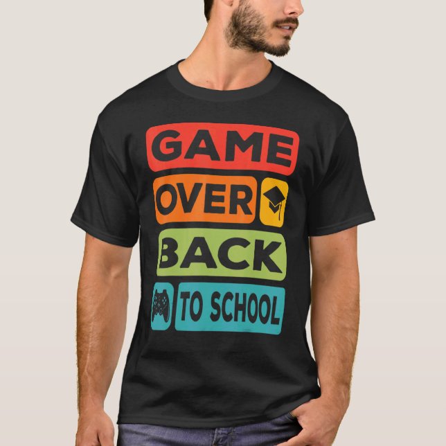 T-shirt Jeu De Retour À L'École Coucher De Soleil Étudiant (Devant)