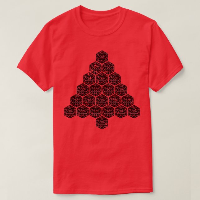 T-shirt Jeu de rôles RPG Polyhedral Dice Ugly Christmas D2 (Design devant)
