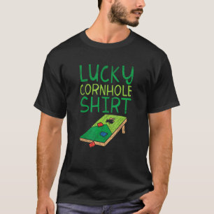 T-shirt Jeu de sac de lancer de planche de cornhole Lucky