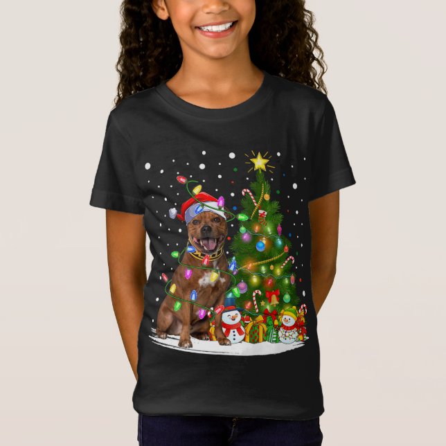 T-Shirt Jeu de sapin de Noël de l'éclairage Staffordshire  (Devant)