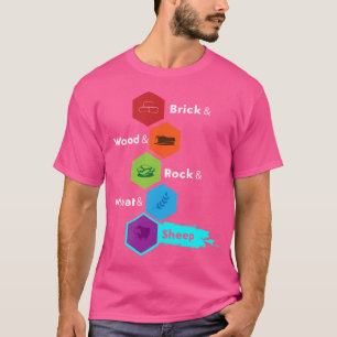 T-shirt Jeu de société Brique Bois Roche Blé Mouton