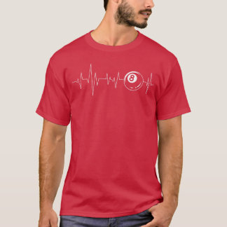 T-shirt Jeu de sport amateur de billard Pool Heartbeat g