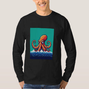 T-shirt Jeu de style 32 bits rétro Pixel Art Kraken