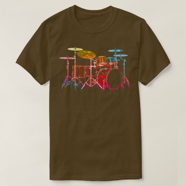 T-shirt Jeu de tambour couleurs numériques en gras (Design devant)