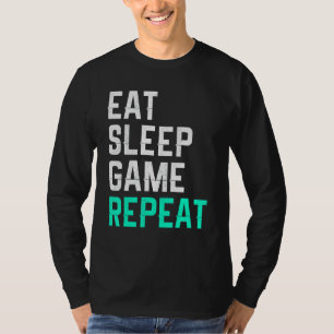 T-shirt Jeu de veille mangez Gamer de répétition