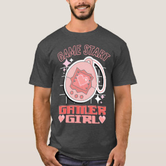 T-shirt Jeu Début Gamer Girl Retro E Jeu pour animaux de c