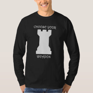 T-shirt Jeu d'échecs blanc Rook Choisissez votre arme blan