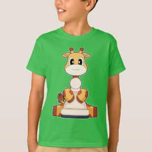 T-shirt Jeu d'échecs de girafe Échecs de pion