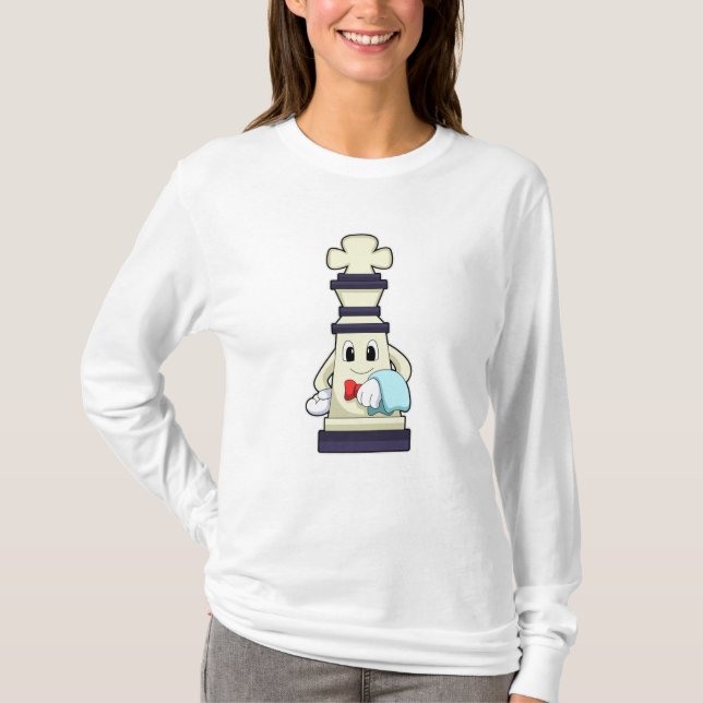 T-shirt Jeu d'échecs King comme serveur avec serviette (Devant)