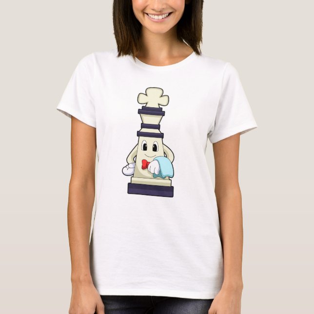 T-shirt Jeu d'échecs King comme serveur avec serviette (Devant)
