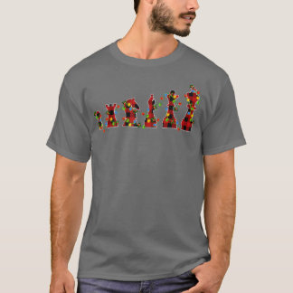 T-shirt Jeu D'Échecs Lover Xmas Lights Buffalo Plaid Chess